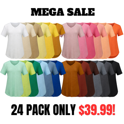 Basic Casual Tees V Neck T-Shirts for Women