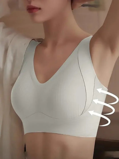 ⏰ TODAY ONLY Jelly Wireless Womens Comfortable Wireless Bras Push Up Bralettes Seamless Tshirts Bras Deep V Everyday Bras