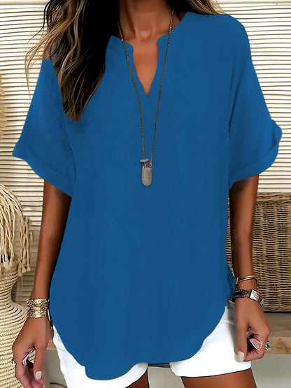 Women's Plain Short Sleeve Blouse