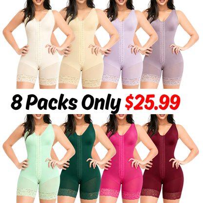 Women Full Tummy Control Hook Closure Butt Lifter Shapewear