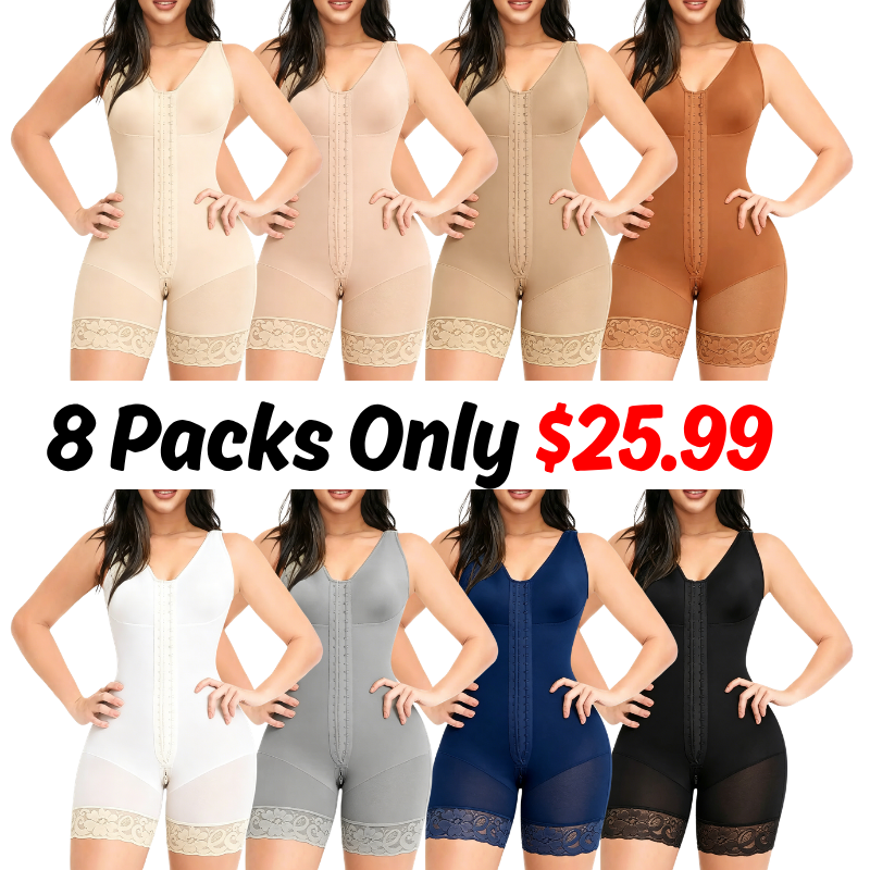 Women Full Tummy Control Hook Closure Butt Lifter Shapewear