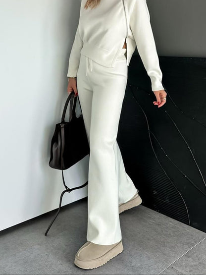 Women'S Sports Knit Side Slit Top & Pants Set