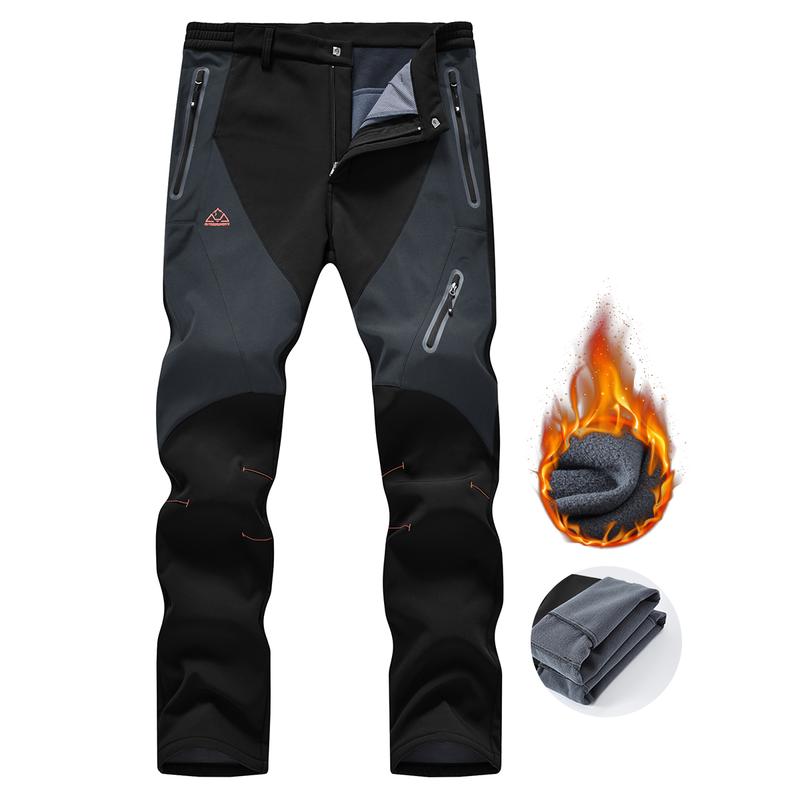 Men's Insulated Winter Outdoor Pants - Fleece-Lined, Windproof & Water-Resistant for Hiking, Skiing & Cold Weather