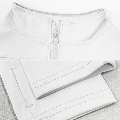 Womens Full Zip Long Sleeved Sports Jacket Slim Fit Quick Dry Stretch Fabric with Thumb Holes for Running Yoga Gym Workout Outfits Activewear