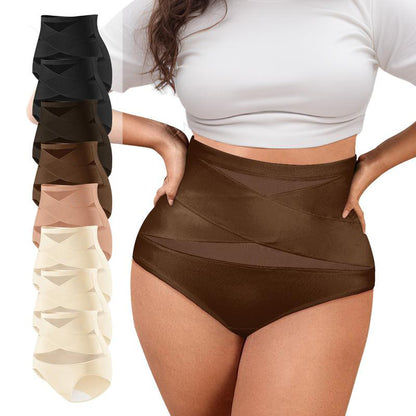 ⏰ TODAY ONLY Women’s High-Waisted Panties Multipack Lucky Letter Logo Cross-Mesh Briefs, Ultra-Soft Tummy Control Comfort Underwear