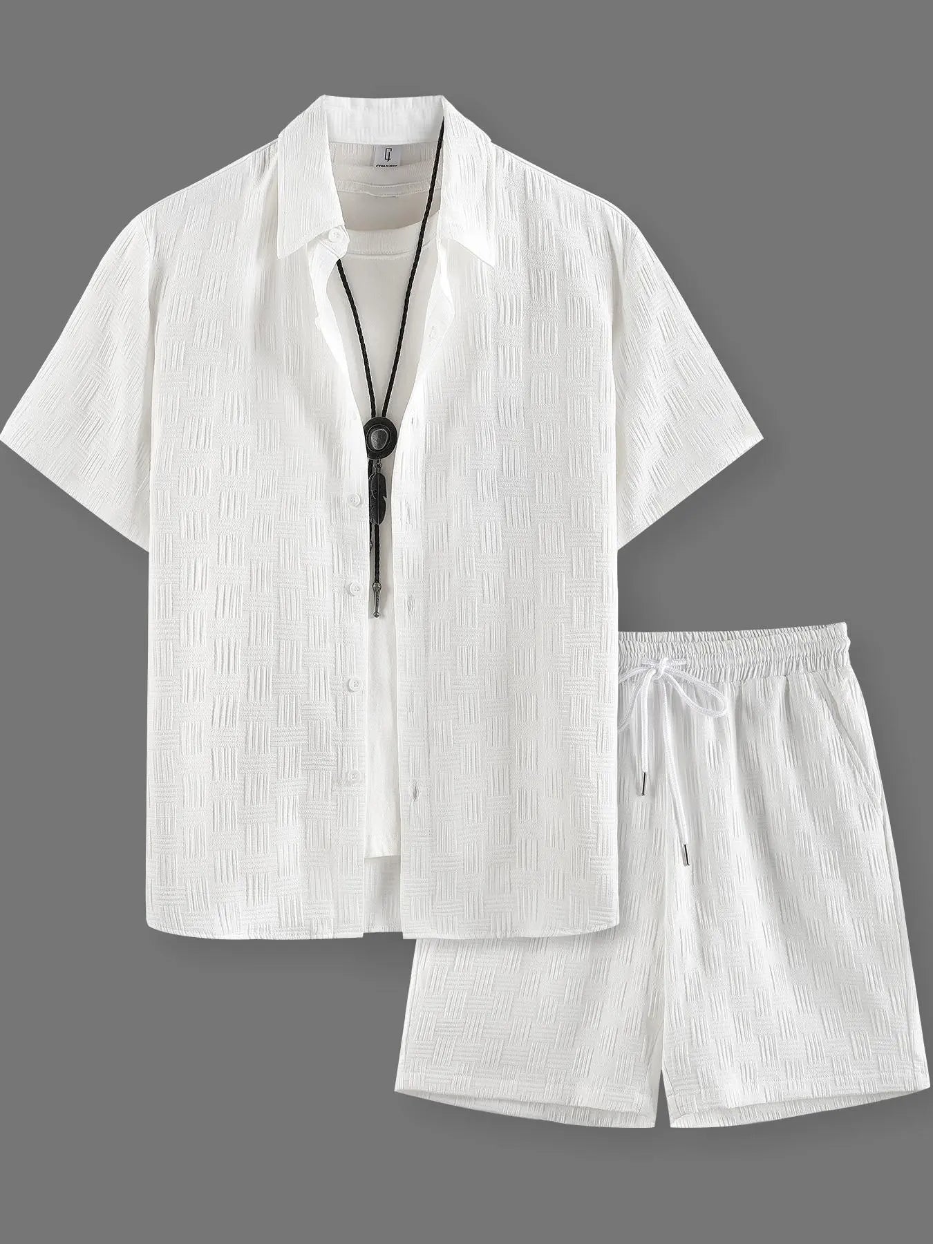 Men's Summer Beach Short Sleeve Two-piece Set