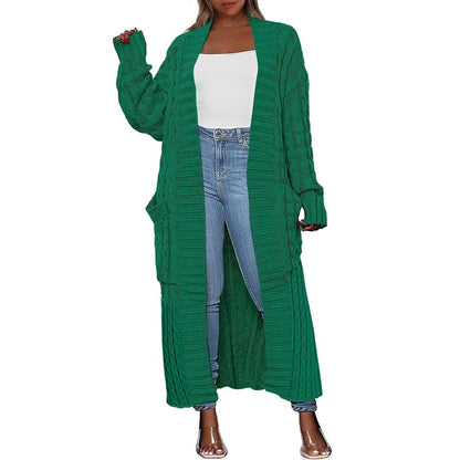 LBF-Women's Long Cardigan 2025 Oversized Coat Long Sleeve Open Cardigan Knitted Extra