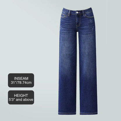 Women's Mid-low Rise Baggy Stretchy Jeans