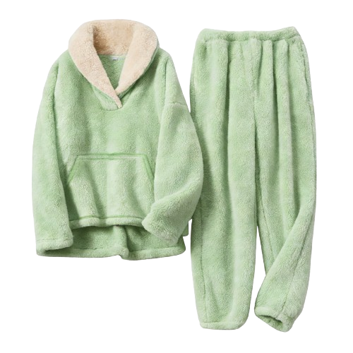 Women's Fluffy Fleece Winter Pajama Set
