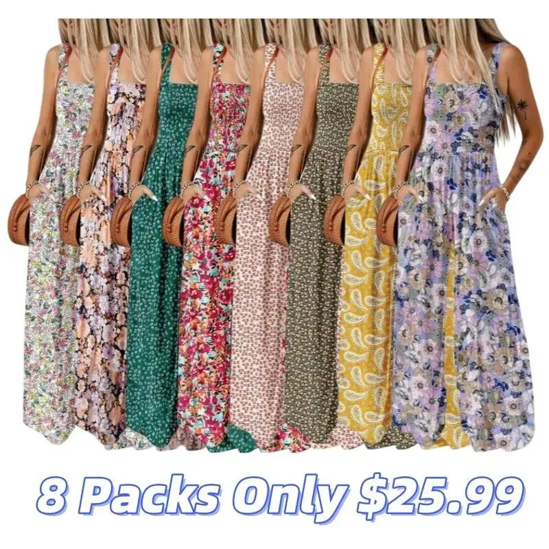 💕Women's Casual Print Sleeveless Overalls Jumpsuits