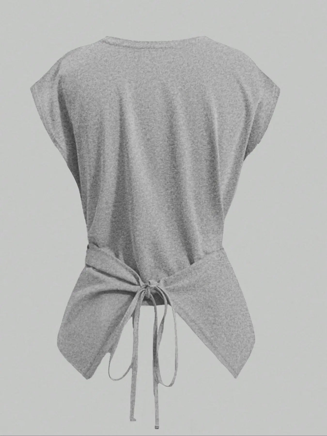 Women's Knitted Round Neck Drop Shoulder Sleeve T-Shirt