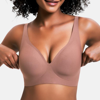 ⏰ TODAY ONLY Jelly Wireless Womens Comfortable Wireless Bras Push Up Bralettes Seamless Tshirts Bras Deep V Everyday Bras