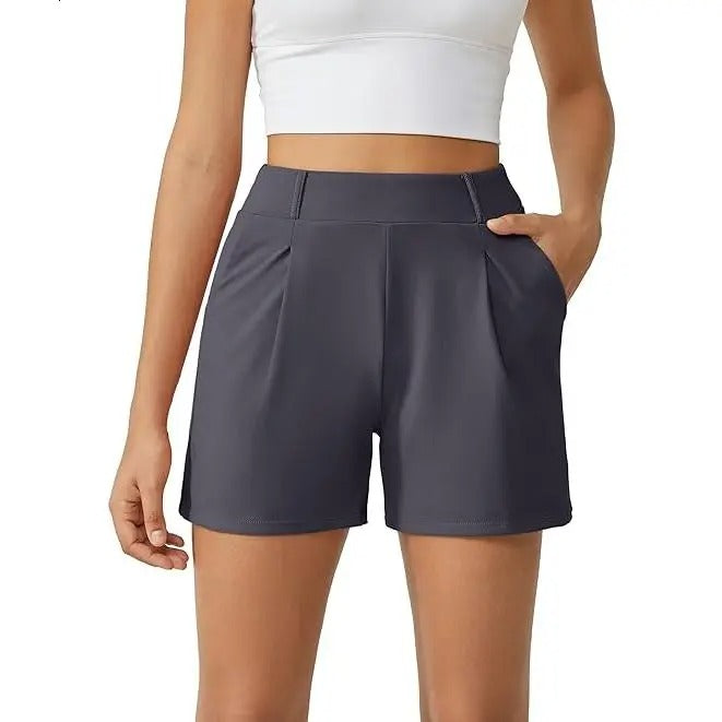 Women's Trendy High Waisted Casual Summer Shorts with Pockets