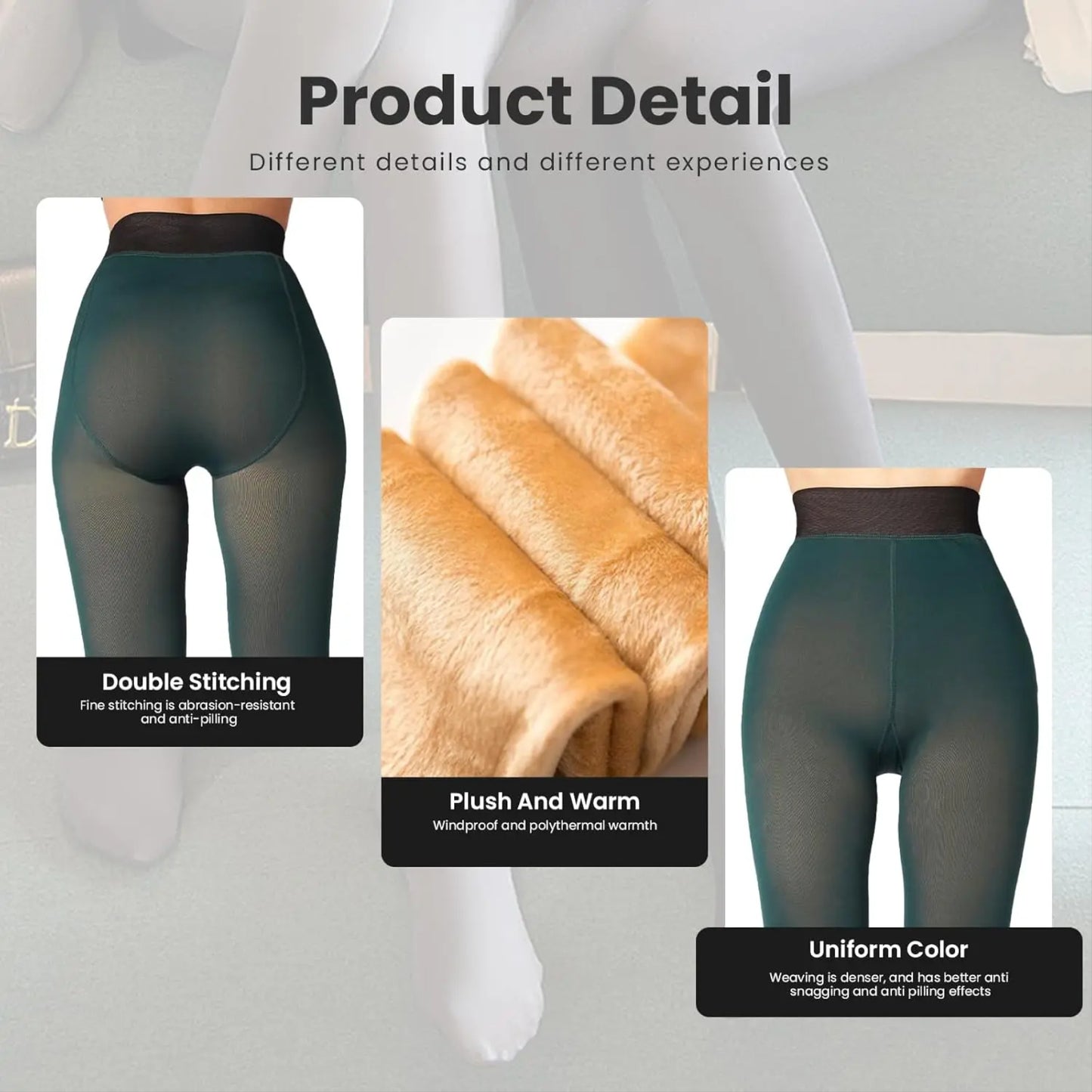 🔥Time-Limited Promotion—🎄Fake Translucent Warm Pantyhose Leggings Sheer Thick Tights for Winter