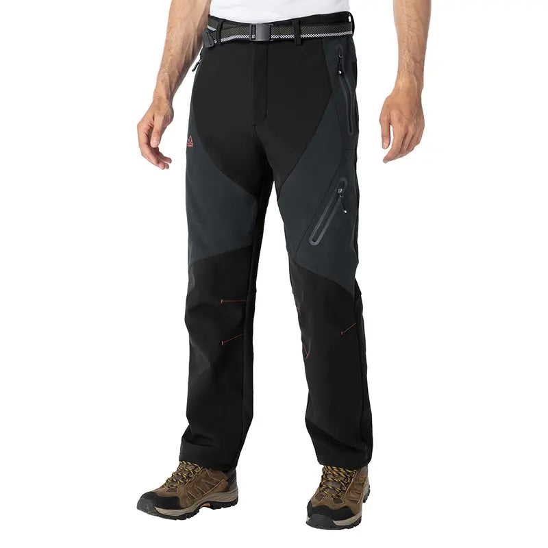 Men's Insulated Winter Outdoor Pants - Fleece-Lined, Windproof & Water-Resistant for Hiking, Skiing & Cold Weather