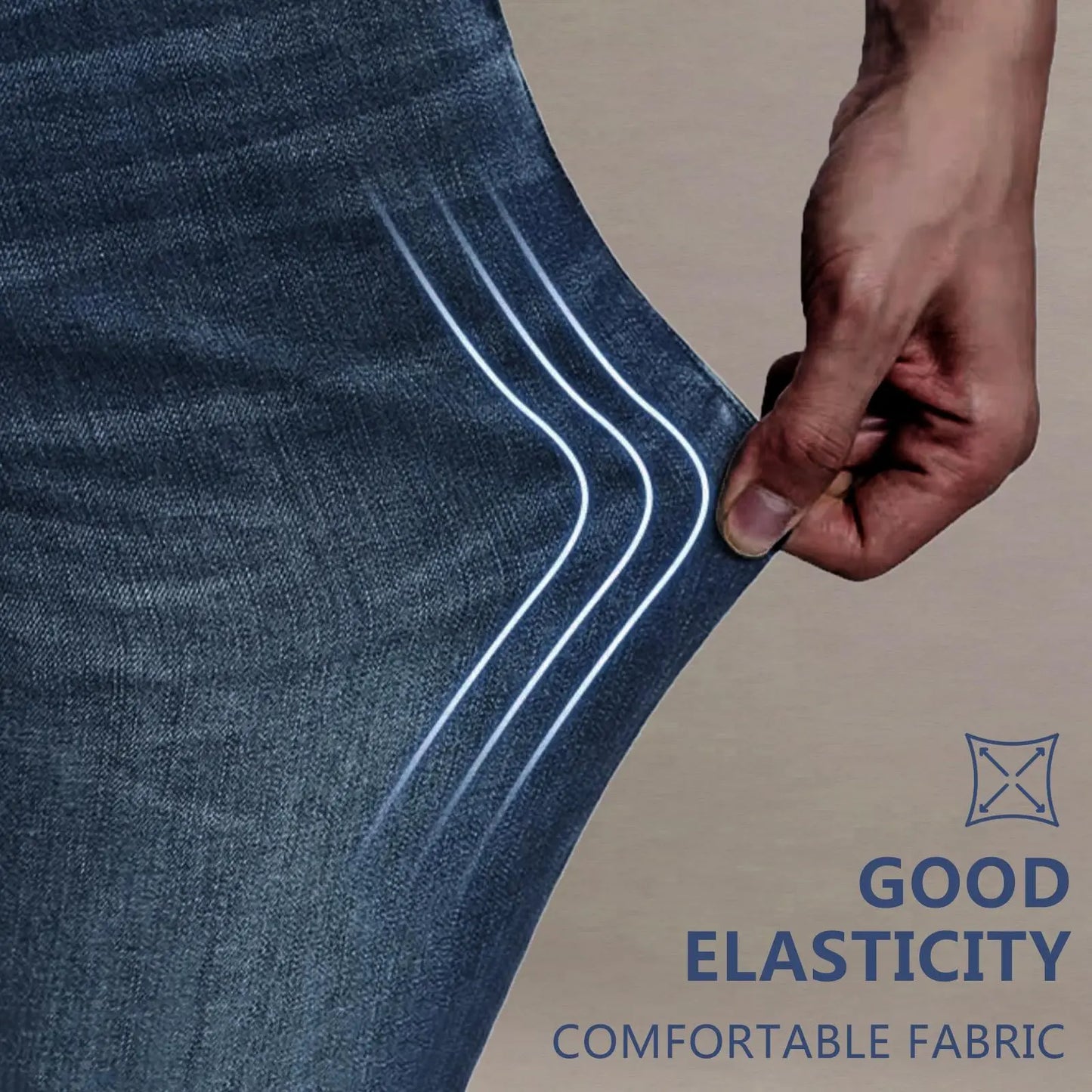 Men's Stretch Cotton Loose Fit Jeans