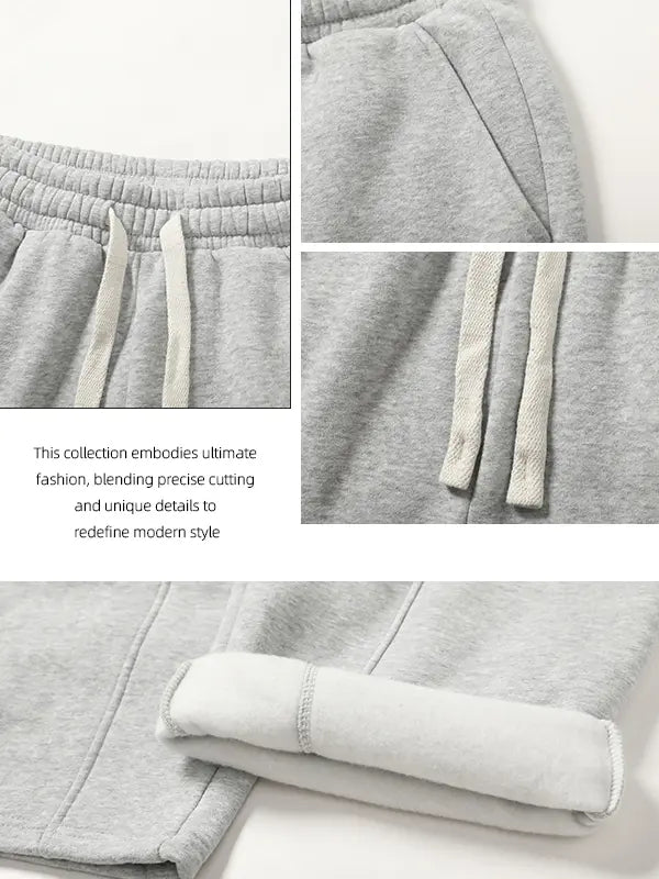 Men's Solid-Color Drawstring Pants with Curved Blade Design