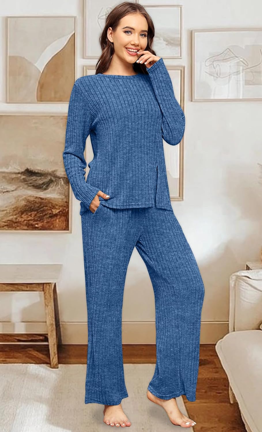 FACTORY SALE Womens Two Piece Outfits Lounge Sets Cozy Sweater Loungewear with Pockets 2025