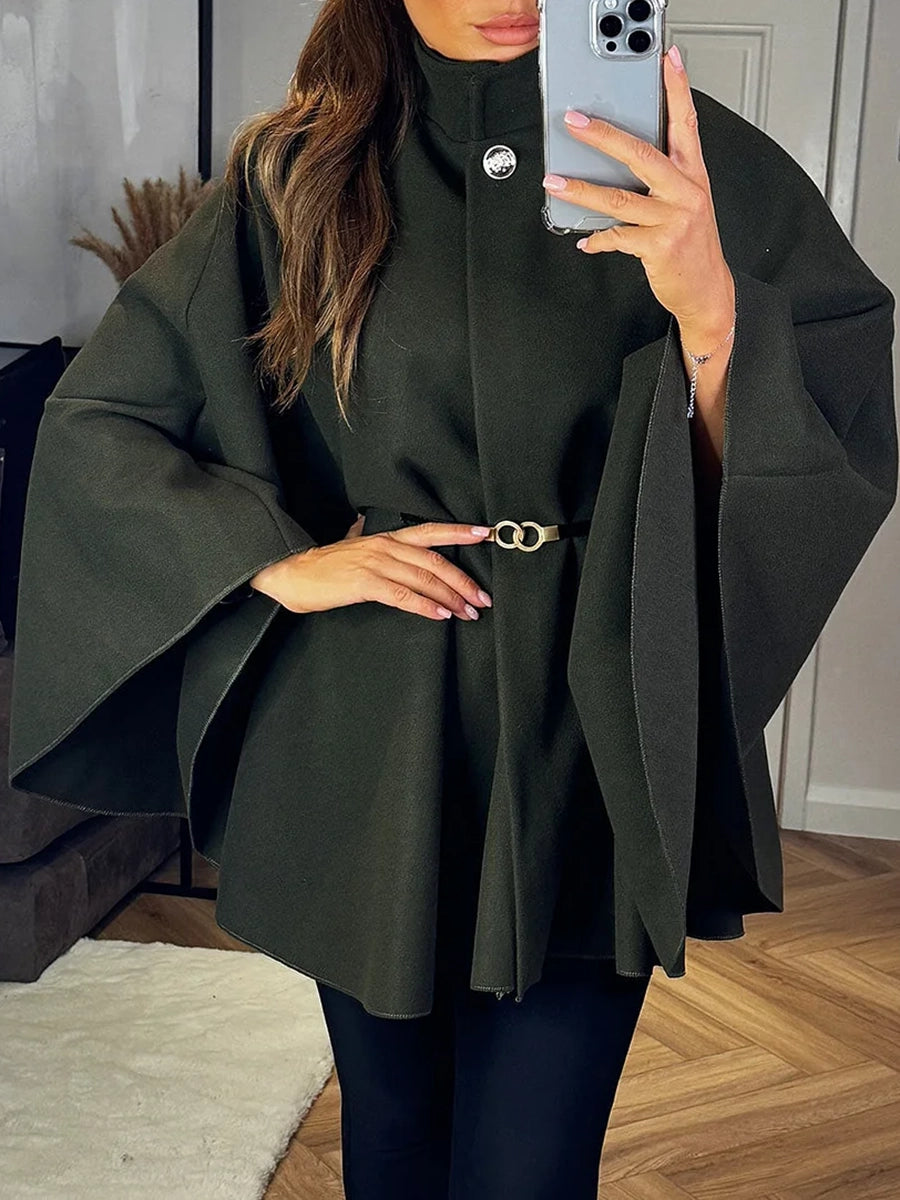 Wool Belted Cape - The Ultimate Statement in Elegant Outerwear