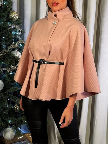 Wool Belted Cape - The Ultimate Statement in Elegant Outerwear