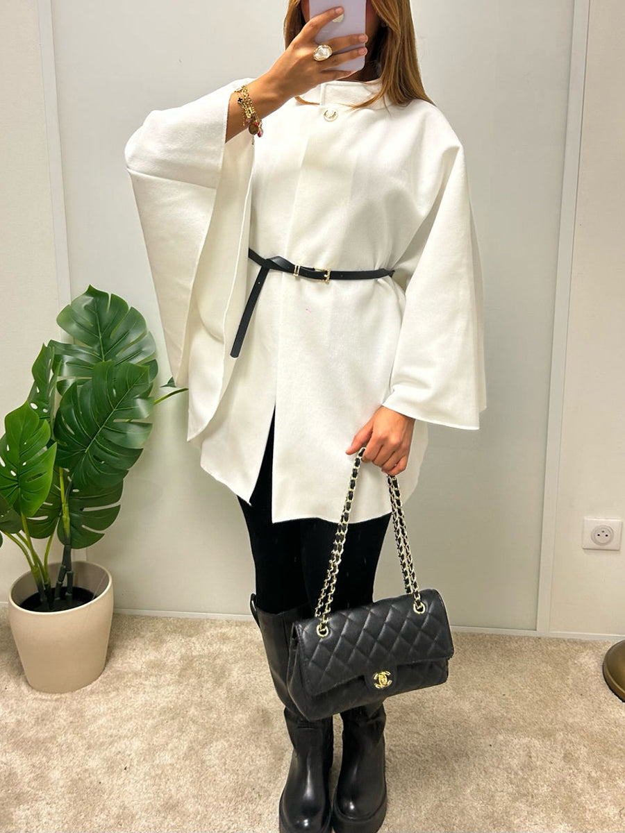 Wool Belted Cape - The Ultimate Statement in Elegant Outerwear