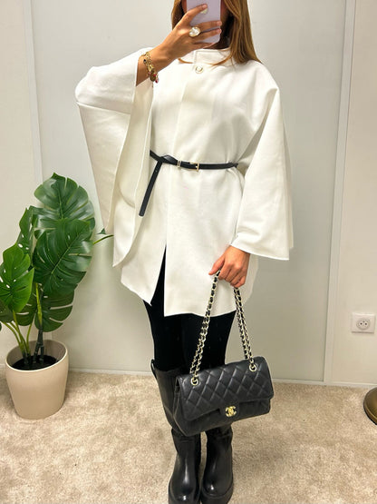 Wool Belted Cape - The Ultimate Statement in Elegant Outerwear
