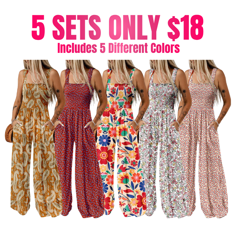 Women's One Piece Casual Loose Overalls Jumpsuits