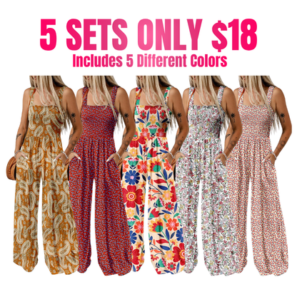 Women's One Piece Casual Loose Overalls Jumpsuits