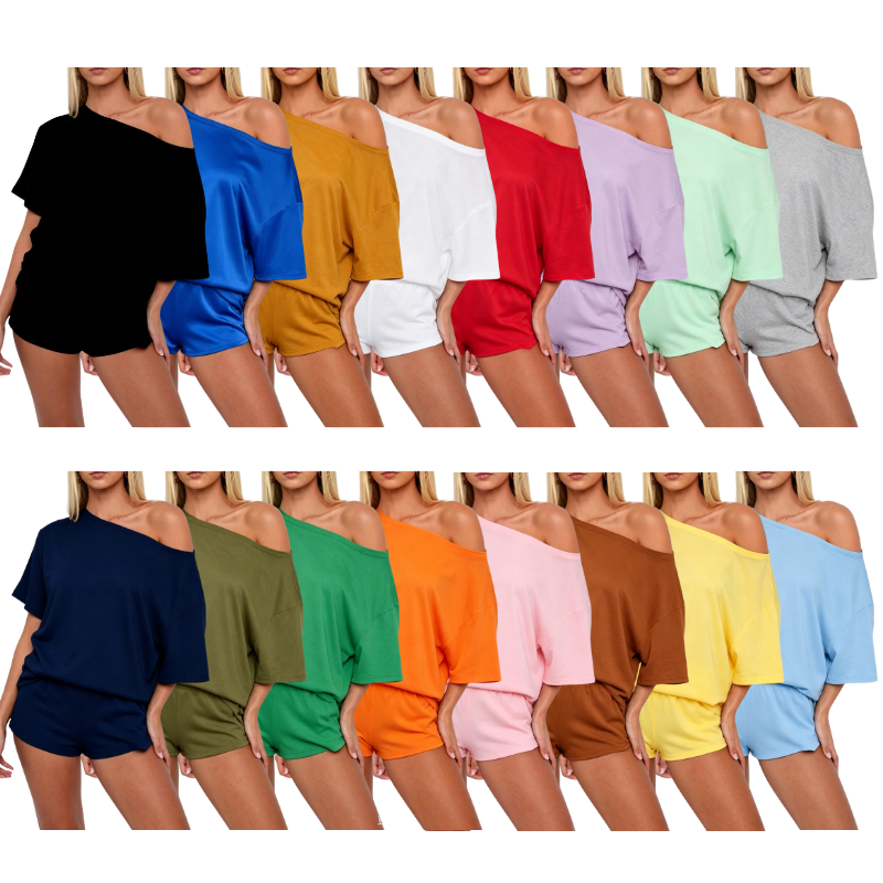 Women’s Casual Two Piece Lounge Set Off Shoulder Top