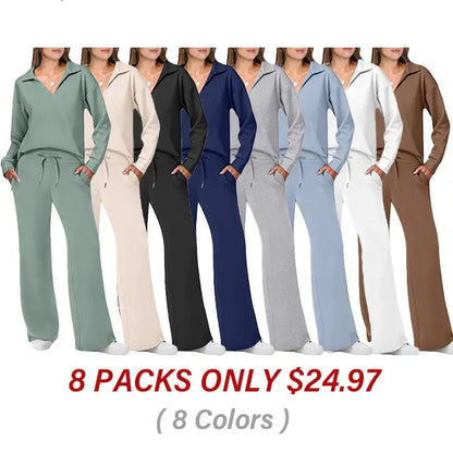 ⚡LIMITED SALE - Women's Sets Outfits Casual Long Sleeve Sweatsuits Sets