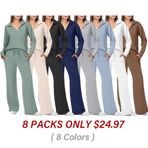 ⚡LIMITED SALE - Women's Sets Outfits Casual Long Sleeve Sweatsuits Sets