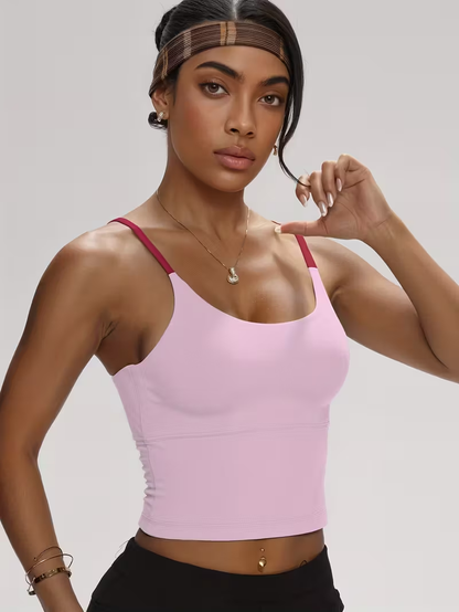 Sporty Women's Plain Criss Cross Sports Bra