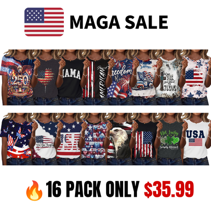 Women's American Patriotic Shirt XS-5XL