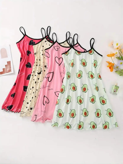 All Over Print Sleeveless Cami Nightdress