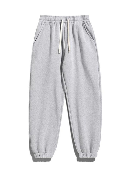 Men's Regular Fit Solid Drawstring Waist Sweatpants, Casual Pocket Design Pants for Fall & Winter, Men's Trousers for Daily Wear