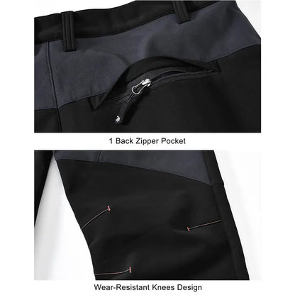Men's Insulated Winter Outdoor Pants - Fleece-Lined, Windproof & Water-Resistant for Hiking, Skiing & Cold Weather