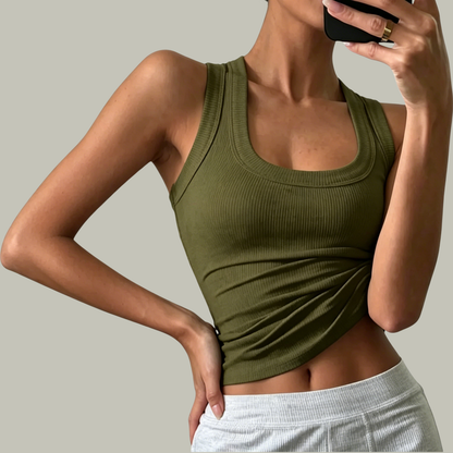 Women's Casual Slim-Fit Plain Sleeveless Tank Top