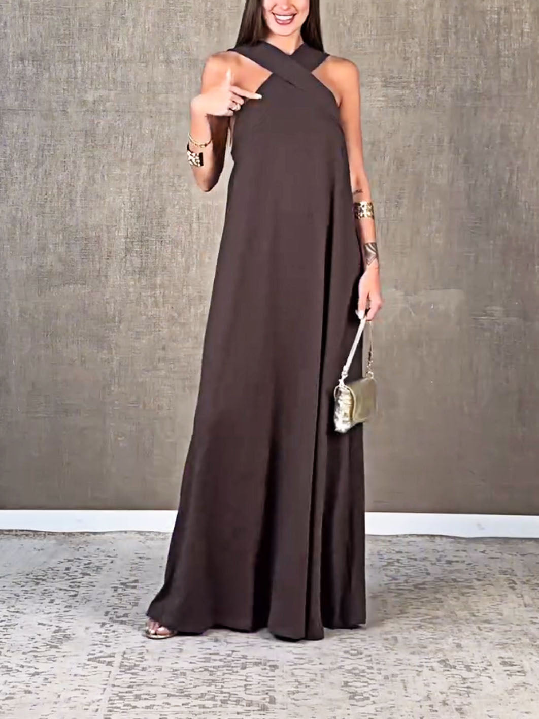 Holiday Casual Halterneck Dress