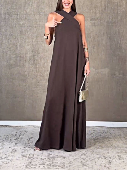 Holiday Casual Halterneck Dress