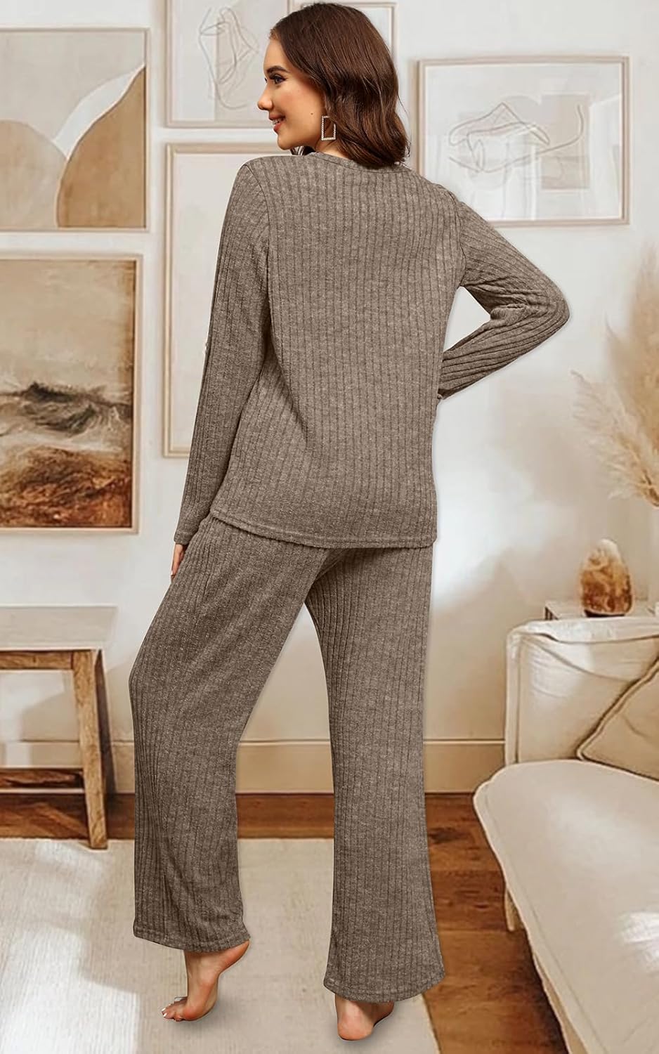 FACTORY SALE Womens Two Piece Outfits Lounge Sets Cozy Sweater Loungewear with Pockets 2025