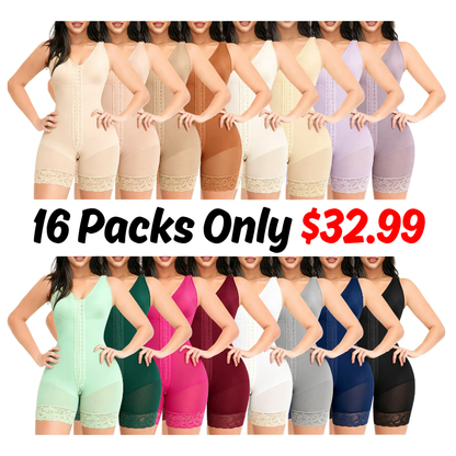 Women Full Tummy Control Hook Closure Butt Lifter Shapewear