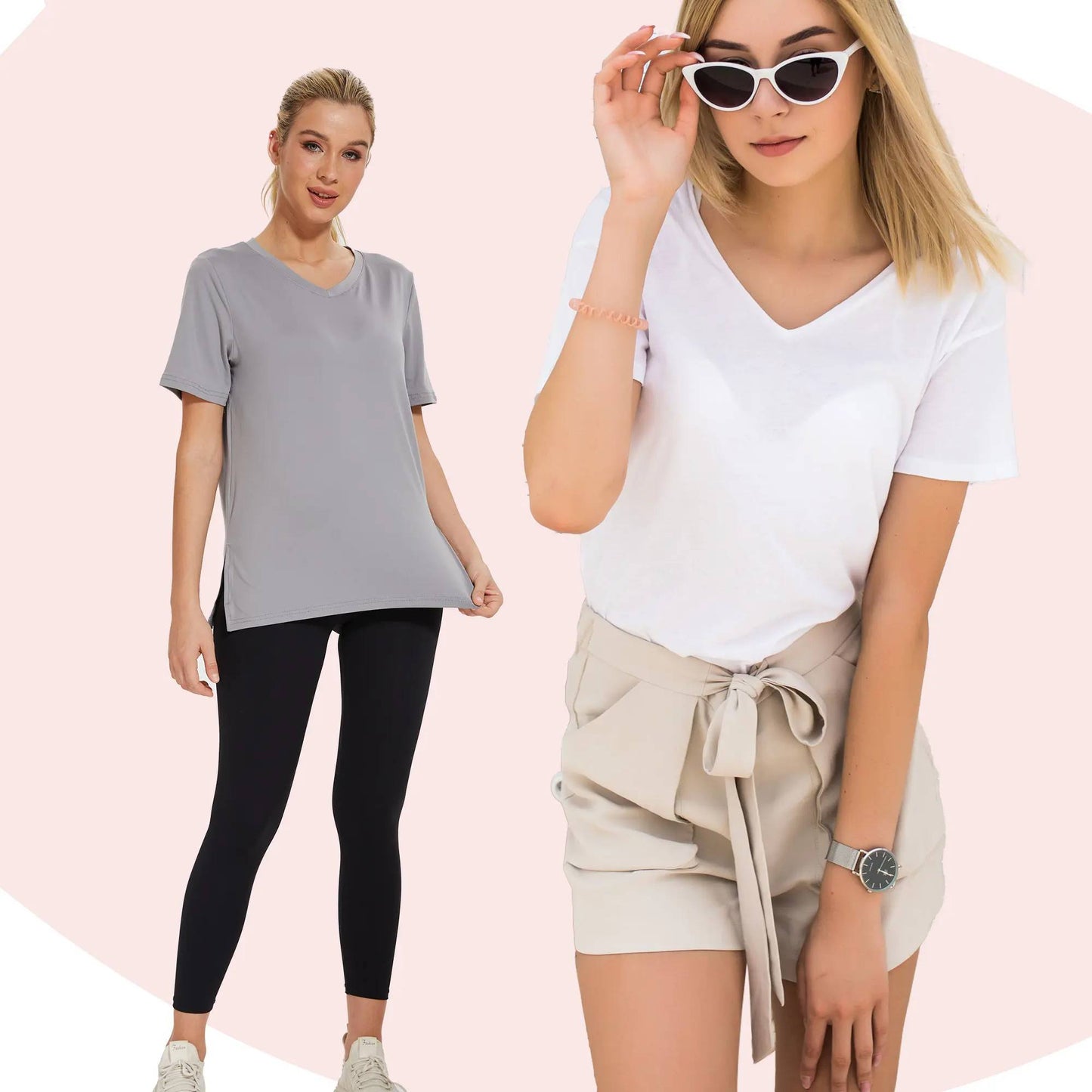 1/3 Pack Women's Plus Size Short/Long Sleeve T-Shirts