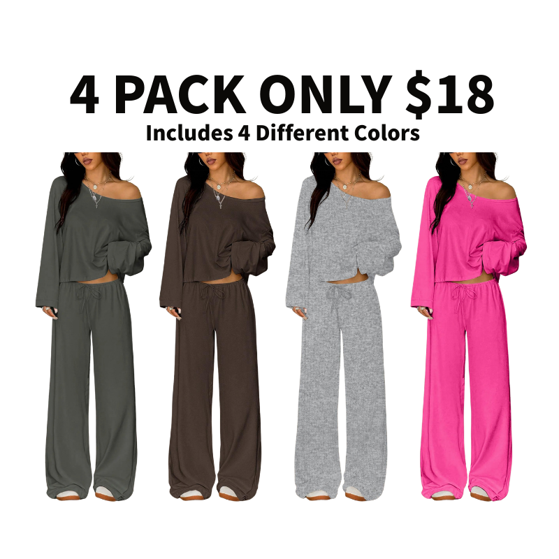 Women's Elegant Solid Color Loose-Fit Sleepwear Set