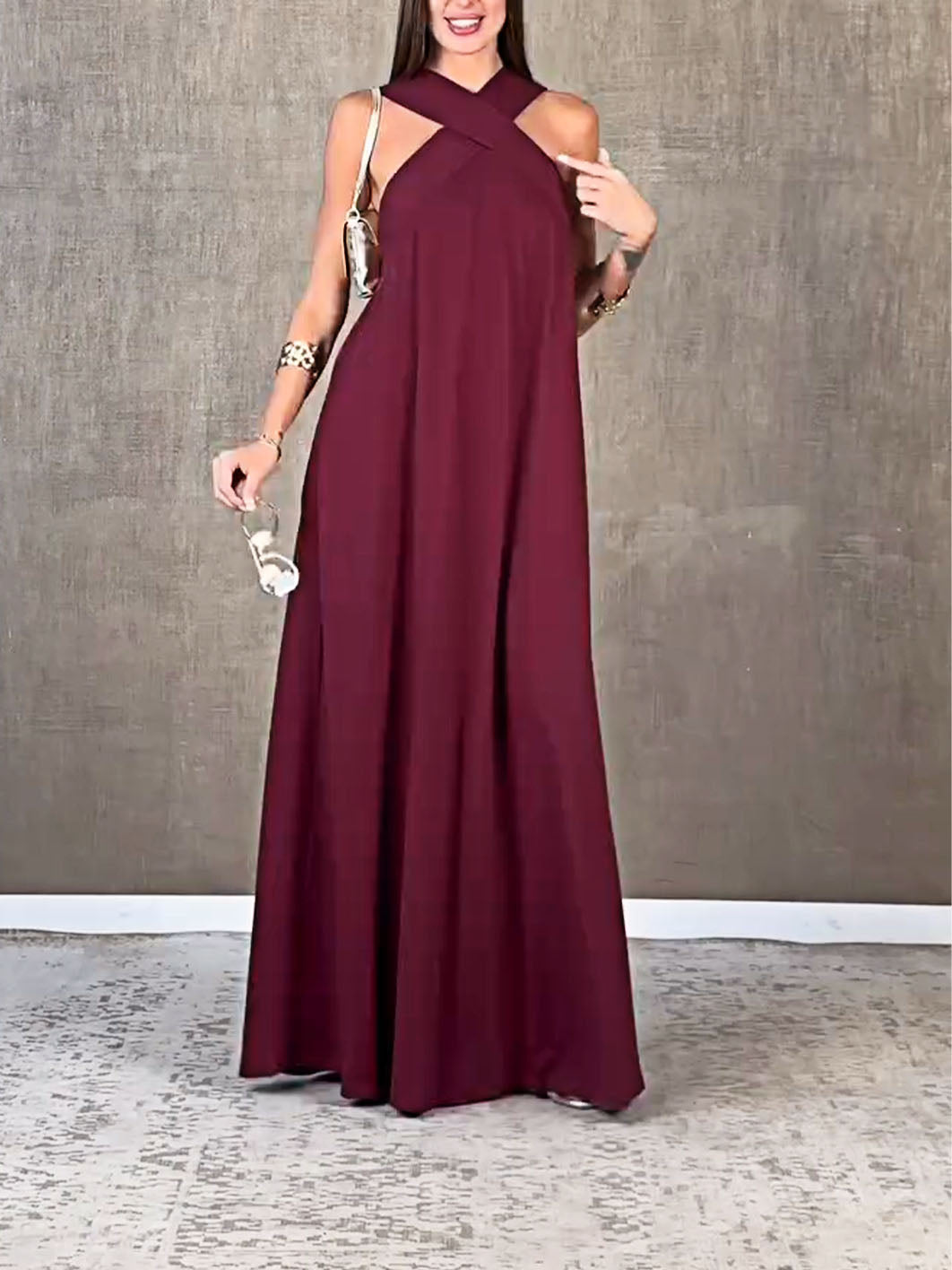 Holiday Casual Halterneck Dress