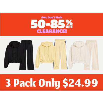 👑Exclusive Authorization👑2026 New Women's Casual Set (Full-Zip Hoodie Sweatshirt+Wide-Leg Sweatpants)