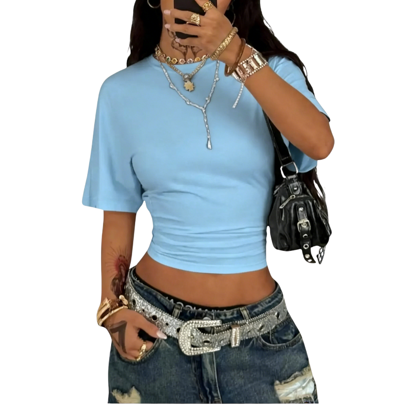 Women's Basic Slim Fit Cropped T-Shirt