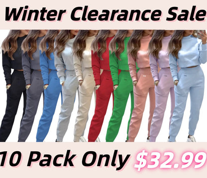 💘 Valentine’s Day Sale 💘Women's High Collar Long Sleeve Autumn and Winter Casual Sweater Suit