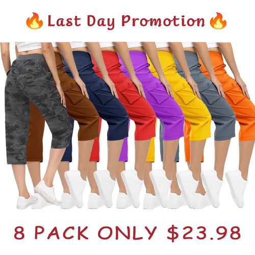 🔥Last day promotion🔥Womens Cargo Capris Lightweight Hiking Pants Shorts Cropped Cotton2