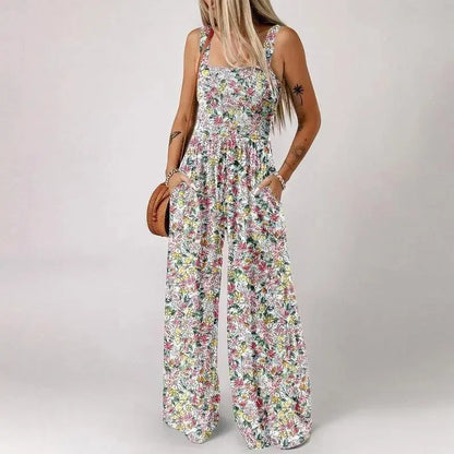 💕Women's Casual Print Sleeveless Overalls Jumpsuits