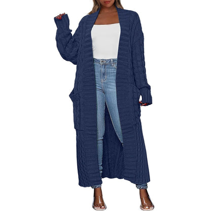 LBF-Women's Long Cardigan 2025 Oversized Coat Long Sleeve Open Cardigan Knitted Extra
